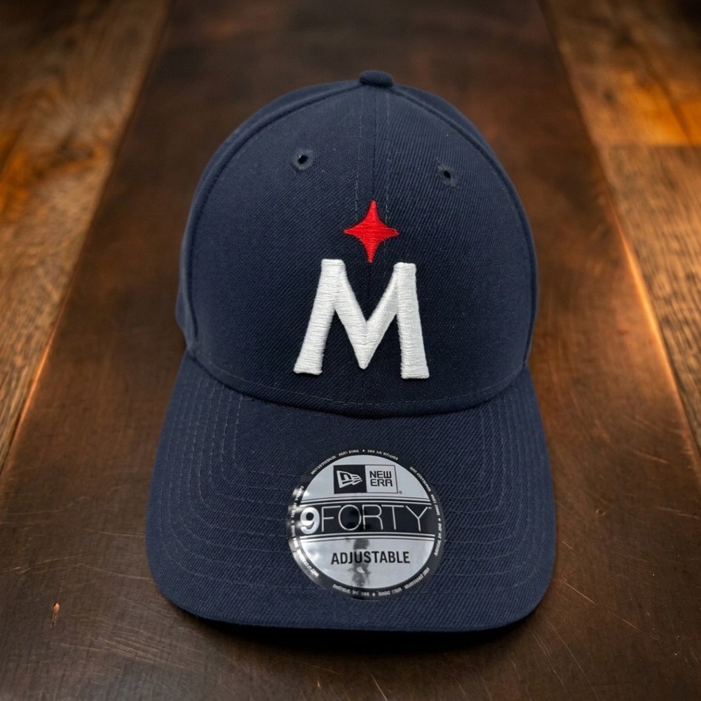 New Era 9FORTY Minnesota Twins Hat Adjustable Navy Blue Retro M Logo Cap